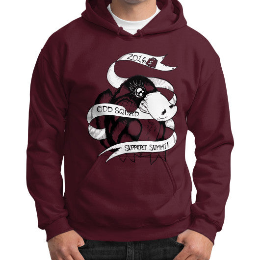 Gildan Hoodie (on man) Maroon odd-squad