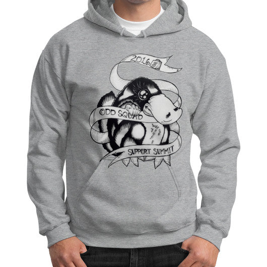 Gildan Hoodie (on man) Sport grey odd-squad