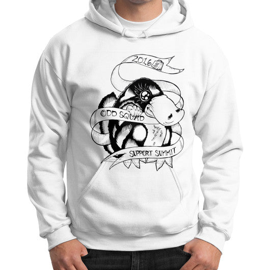 Gildan Hoodie (on man) White odd-squad