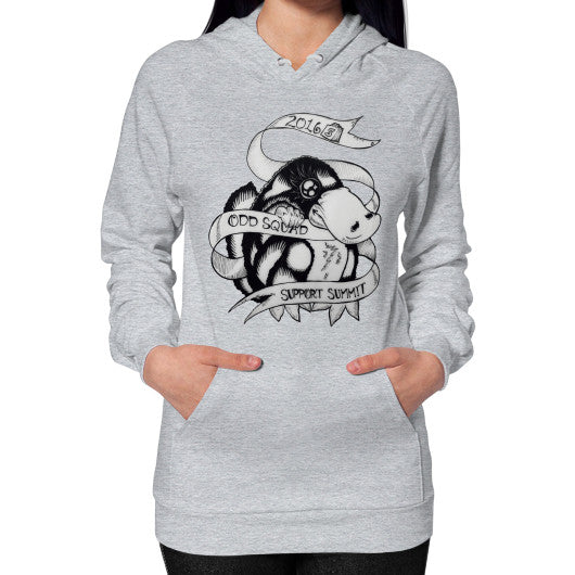 Hoodie (on woman) Heather grey odd-squad