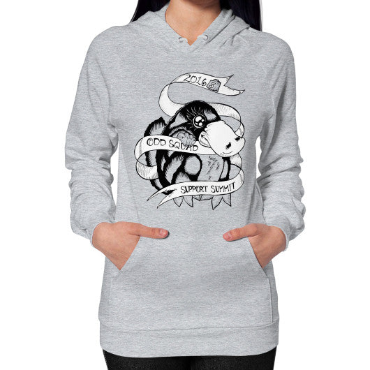 Hoodie (on woman) Heather grey odd-squad