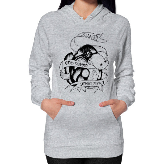 Hoodie (on woman) Heather grey odd-squad