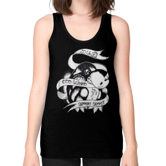 Unisex Fine Jersey Tank (on woman) Black odd-squad