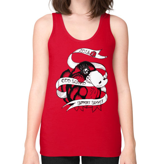 Unisex Fine Jersey Tank (on woman) Red odd-squad
