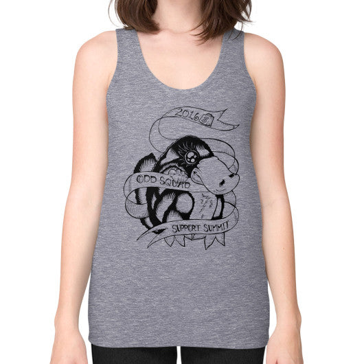Unisex Fine Jersey Tank (on woman) Tri-Blend Grey odd-squad