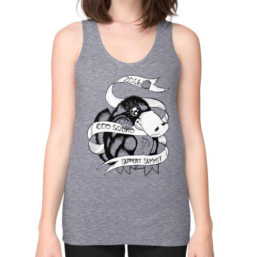 Unisex Fine Jersey Tank (on woman) Tri-Blend Grey odd-squad