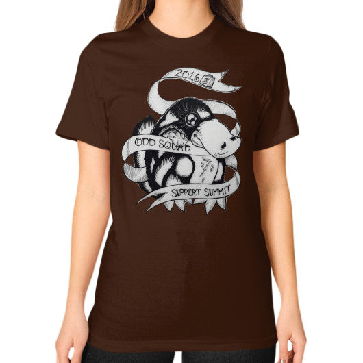 Unisex T-Shirt (on woman) Brown odd-squad
