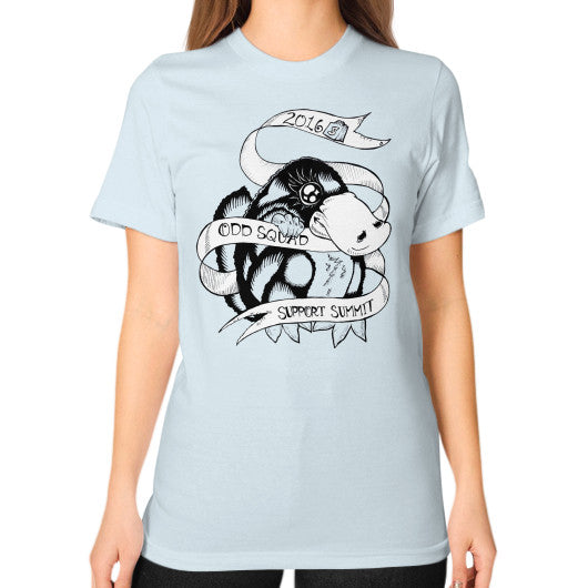 Unisex T-Shirt (on woman) Light blue odd-squad