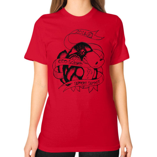 Unisex T-Shirt (on woman) Red odd-squad