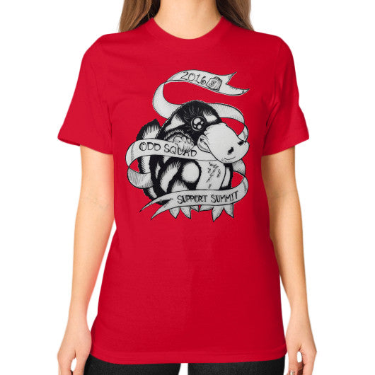 Unisex T-Shirt (on woman) Red odd-squad