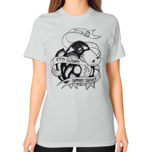 Unisex T-Shirt (on woman) Silver odd-squad