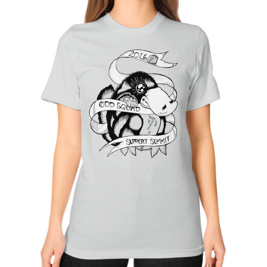 Unisex T-Shirt (on woman) Silver odd-squad