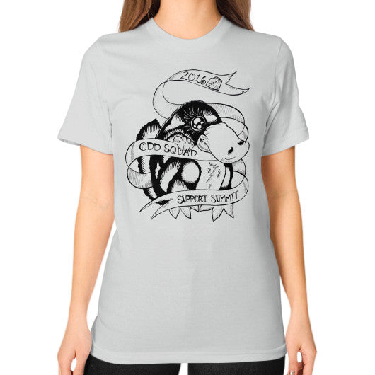 Unisex T-Shirt (on woman) Silver odd-squad