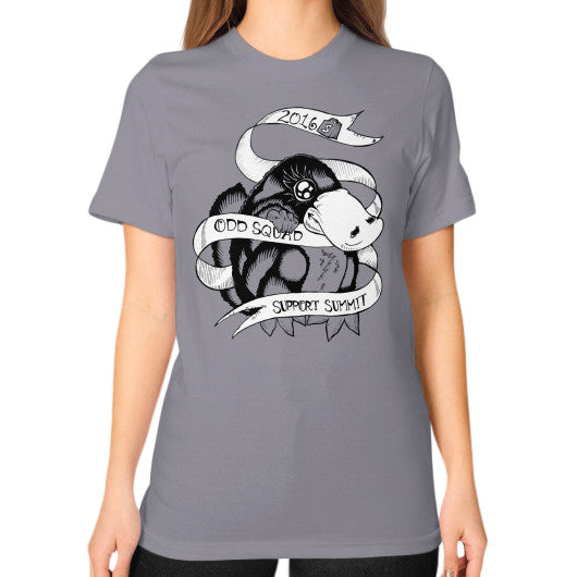 Unisex T-Shirt (on woman) Slate odd-squad