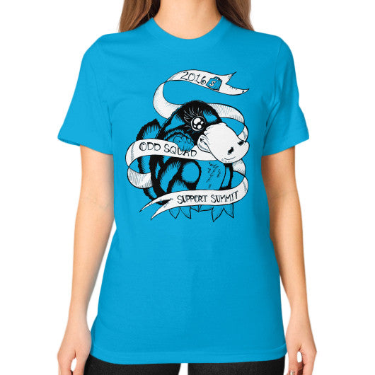 Unisex T-Shirt (on woman) Teal odd-squad