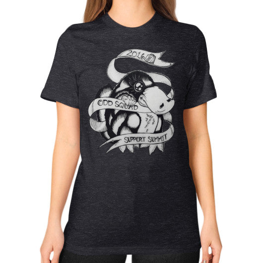 Unisex T-Shirt (on woman) Tri-Blend Black odd-squad