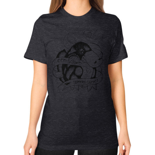 Unisex T-Shirt (on woman) Tri-Blend Black odd-squad