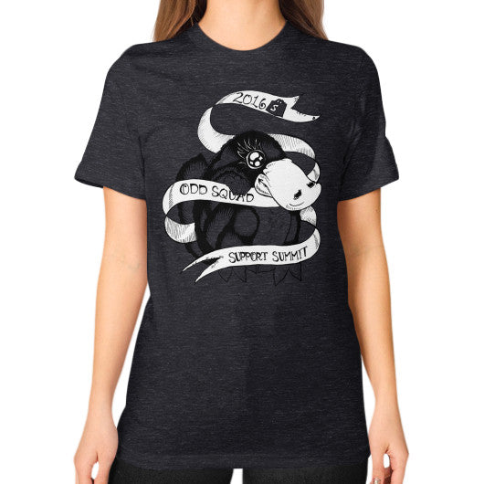 Unisex T-Shirt (on woman) Tri-Blend Black odd-squad