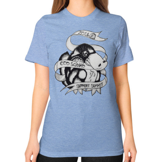 Unisex T-Shirt (on woman) Tri-Blend Blue odd-squad