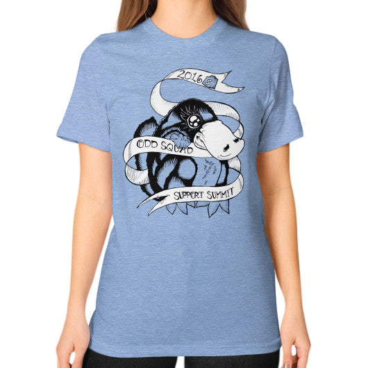 Unisex T-Shirt (on woman) Tri-Blend Blue odd-squad