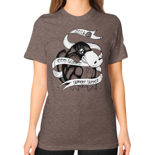 Unisex T-Shirt (on woman) Tri-Blend Coffee odd-squad