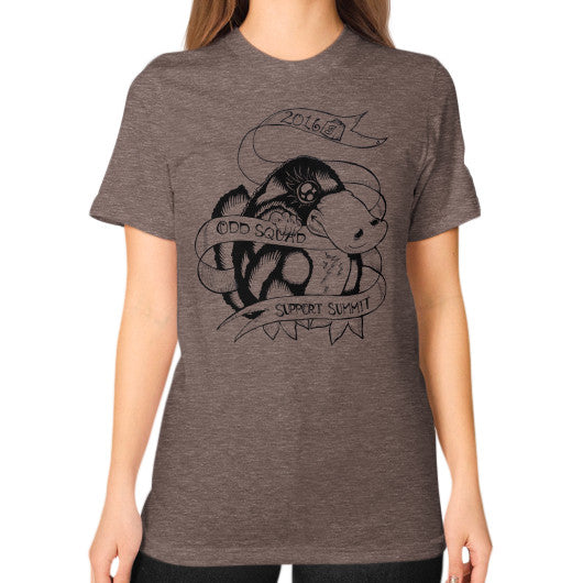 Unisex T-Shirt (on woman) Tri-Blend Coffee odd-squad