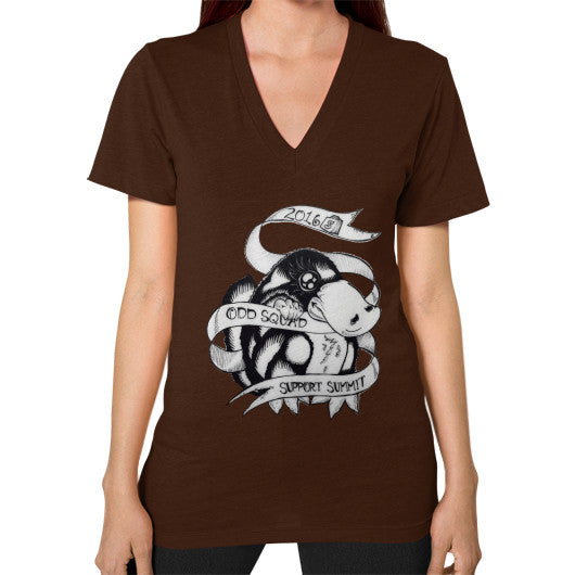 V-Neck (on woman) Brown odd-squad