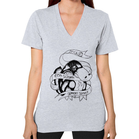 V-Neck (on woman) Heather grey odd-squad