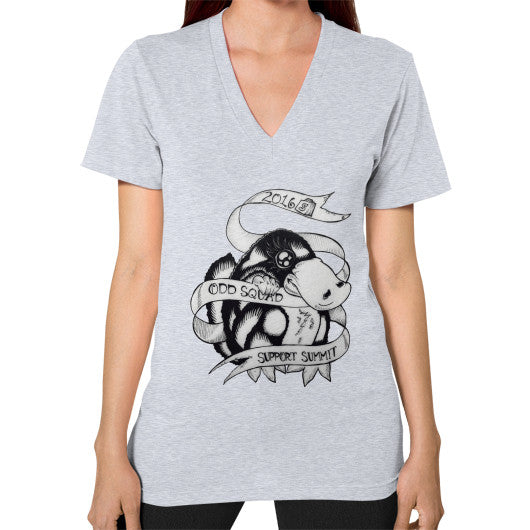 V-Neck (on woman) Heather grey odd-squad