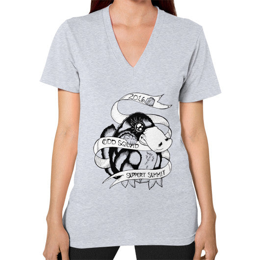 V-Neck (on woman) Heather grey odd-squad