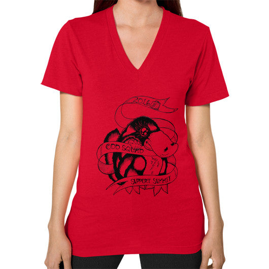V-Neck (on woman) Red odd-squad
