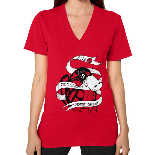 V-Neck (on woman) Red odd-squad