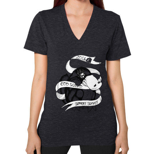 V-Neck (on woman) Tri-Blend Black odd-squad