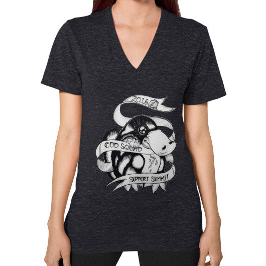 V-Neck (on woman) Tri-Blend Black odd-squad