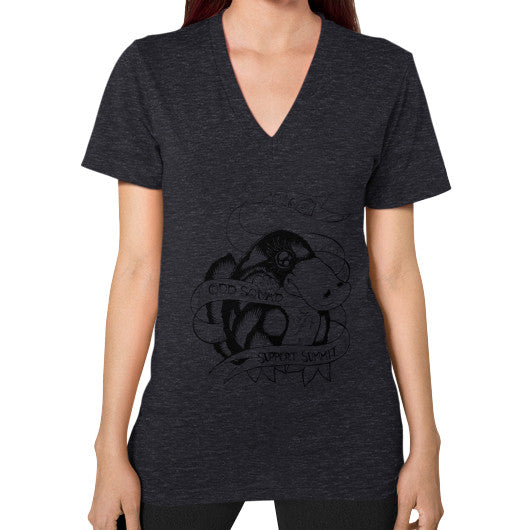 V-Neck (on woman) Tri-Blend Black odd-squad