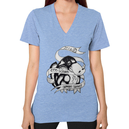 V-Neck (on woman) Tri-Blend Blue odd-squad