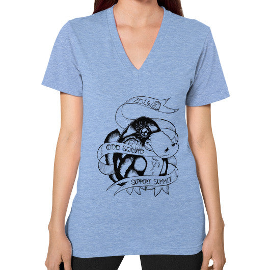 V-Neck (on woman) Tri-Blend Blue odd-squad