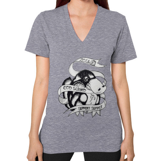V-Neck (on woman) Tri-Blend Grey odd-squad