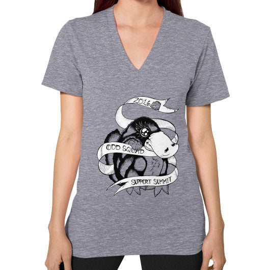 V-Neck (on woman) Tri-Blend Grey odd-squad