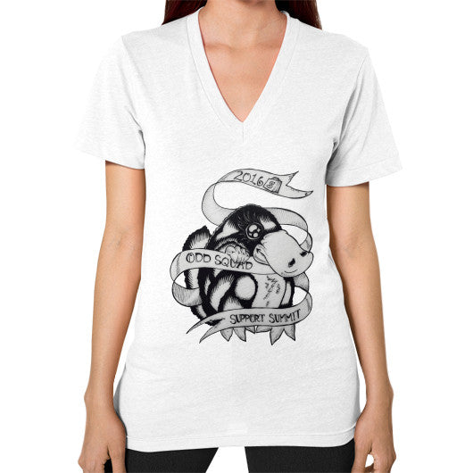 V-Neck (on woman) White odd-squad