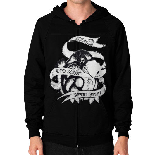 Zip Hoodie (on man) Black odd-squad