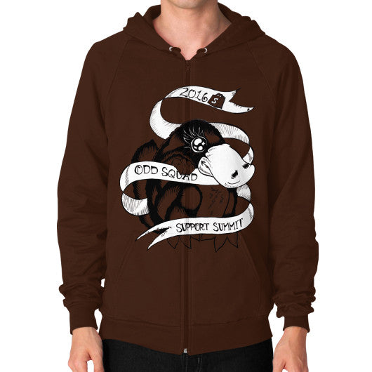 Zip Hoodie (on man) Brown odd-squad