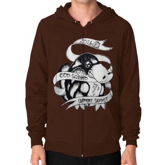 Zip Hoodie (on man) Brown odd-squad