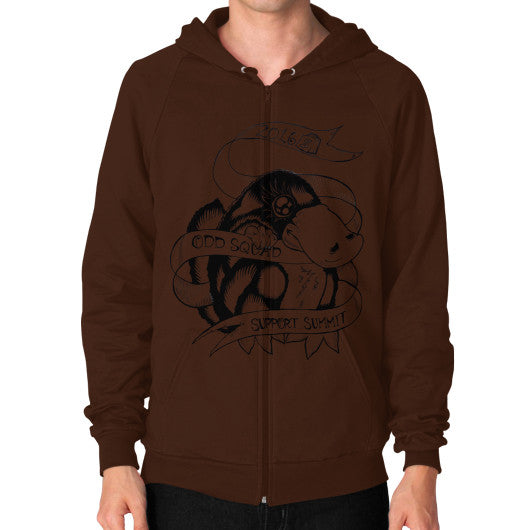 Zip Hoodie (on man) Brown odd-squad