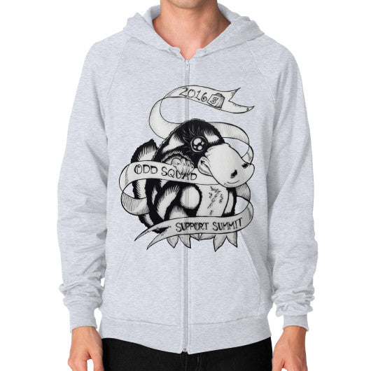 Zip Hoodie (on man) Heather grey odd-squad