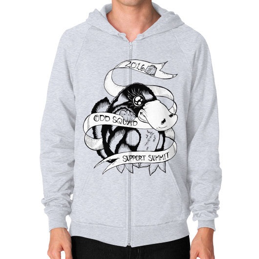 Zip Hoodie (on man) Heather grey odd-squad