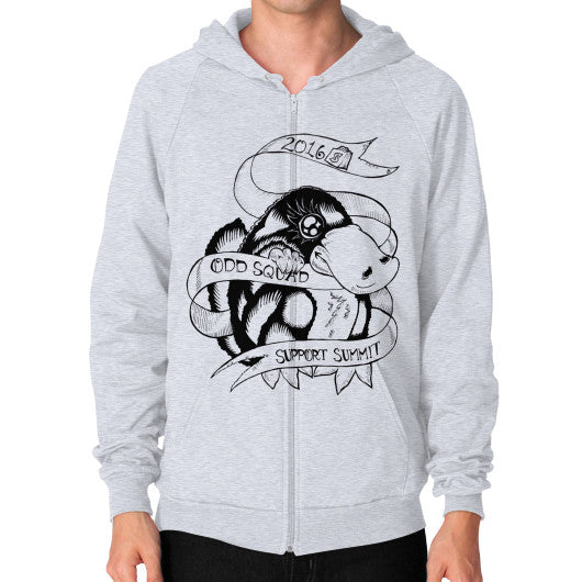 Zip Hoodie (on man) Heather grey odd-squad