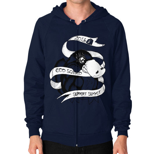 Zip Hoodie (on man) Navy odd-squad