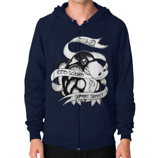 Zip Hoodie (on man) Navy odd-squad