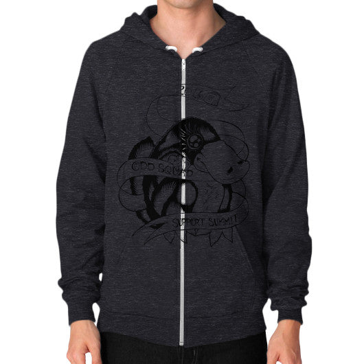 Zip Hoodie (on man) Tri-Blend Black odd-squad